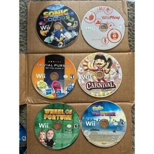 Nintendo Wii Video Game Lot Of 6 Sonic Colors, Spongebob + More DISCS ONLY